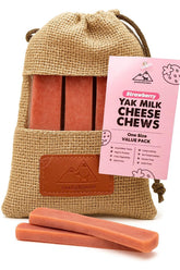 Friandise peaksNpaws batonnet-fromage-yak-fraise pour chien, mastication longue et satisfaisante.