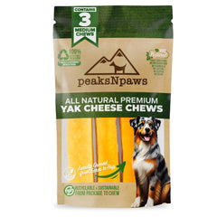 PeaksNpaws bâtonnets-fromage-yak-pour-chien: récompense savoureuse et mastication prolongée.