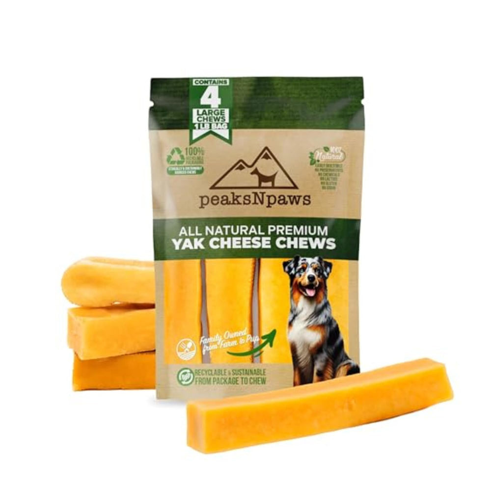 PeaksNpaws: sac-format 1-livre de friandises fromage yak, durable et naturelle pour chiens.