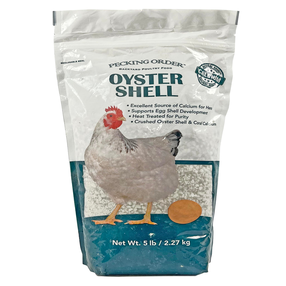 Pecking Order coquille-huitre-poudre-calcium 5-livres: soutien potentiel pour des coquilles solides.