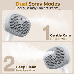Pecute brosse chat steam, dents inox angle 140°, démêle sans tirer.
