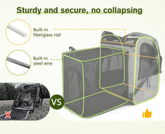 Pecute porte-chat extensible maillage, ventilation efficace pendant le trajet.