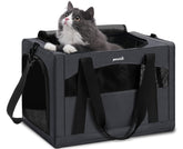 Pecute porte-chat stable avec cadre en métal 5 mm pour voyager en toute sécurité.