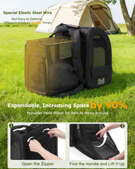 Pecute sac à dos chat mesh 4 côtés assure ventilation et confort optimal.