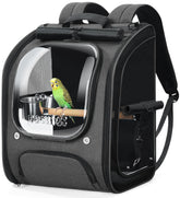 Pecute sac à dos pour oiseaux avec fenêtre transparente, vue claire lors des visites.