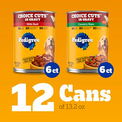 Pedigree boîtes humides pour chiens adultes — Morceaux dans sauce ragoût campagnard, saveur réconfortante.