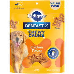 Pedigree Dentastix Chewy Chunx sachet 13,5 oz : texture moelleuse pour le nettoyage des dents.