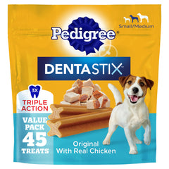 Pedigree Dentastix emballage 21 oz, pratique pour le quotidien des chiens.
