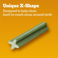 Dentastix Pedigree pour grands chiens, texture moelleuse lors de la mastication.