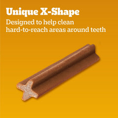 Texture caoutchouteuse des Dentastix Pedigree pour gros chien, aide au nettoyage des zones difficiles.