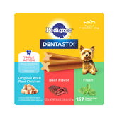 Dentastix Pedigree pour petits chiens, forme X, aide potentiellement au nettoyage des dents.