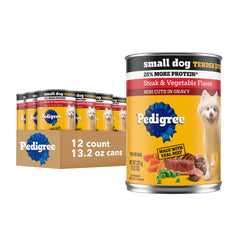 Pedigree Petits Chien Tender Bites Gravy : bouchées tendres en sauce riches en protéines.