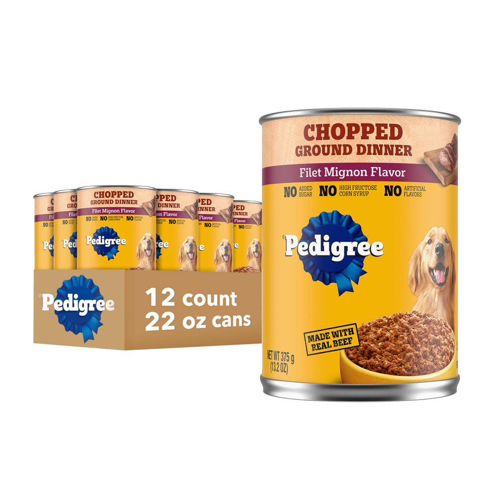 Pedigree Repas Haché-Émietté en boîte, repas humide pratique pour chiens adultes.