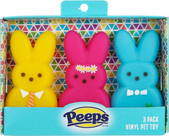 Peeps lapin vinyle 3 pièces coloris – jouet stimulant et durable pour chien.