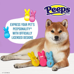 Peeps Pets lapin bleu en vinyle, stimulation ludique quotidienne.