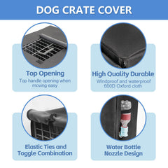 Peipaws couverture cage chien ventilation supérieure pour plus d’air.