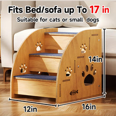 PEITA PET escaliers pour animaux en bois, faciles à monter.