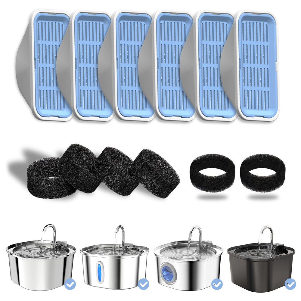 PEKTACO filtre de remplacement pour fontaine chat 3,2 L, prêt à installer.