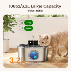 PEKTACO Fontaine sans fil pour chats — emplacement flexible dans la maison