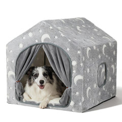 Pelemee maison chien intérieure, espace 29x29x29 pouces idéal pour le repos.