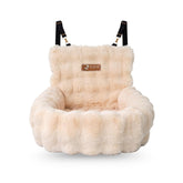 Pelsbarn lit-auto luxueux pour chien, confort immédiat pendant le voyage.