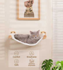 PEL UMOZ hamac mural pour chat – face double peluche, douceur hivernale