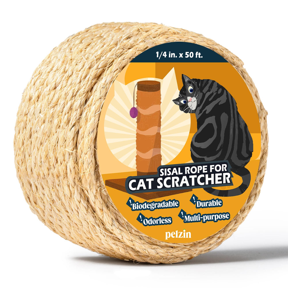 Corde Pelzin en sisal naturel prête pour l’utilisation du griffoir chat, durable et sûre.