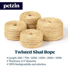 Pelzin corde sisal pour jouets faits maison pour chat, stimulant le jeu