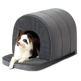 PELZIN maison chien orthopédique avec mousse en nid d'abeille pour confort durable