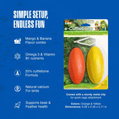 Penn-Plax Bird-Life E-Cuttlebone clip cage: fixation rapide et sûre.