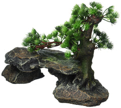 Penn-Plax Bonsai-arbre-sur-roches: cachette et point d’intérêt pour poissons.