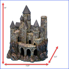 Rocher et base du château Penn-Plax, stabilité assurée sur le substrat.