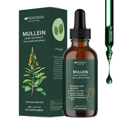 Penoran gouttes molene bouteille, soutien respiratoire naturel pour chiens et chats.