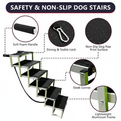 PENSUN escalier chien pliable, rangement compact après utilisation.