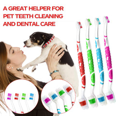 PenVinoo brosse dentaire chien tête double couleur vert, réduction du tartre potentielle