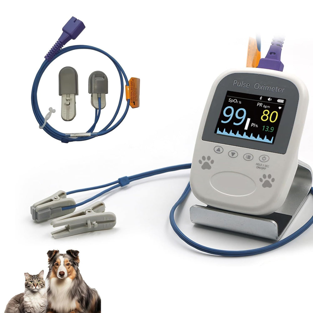 Pepultech oxymètre chien capteurs deux sondes pour une mesure précise SpO2 et pouls