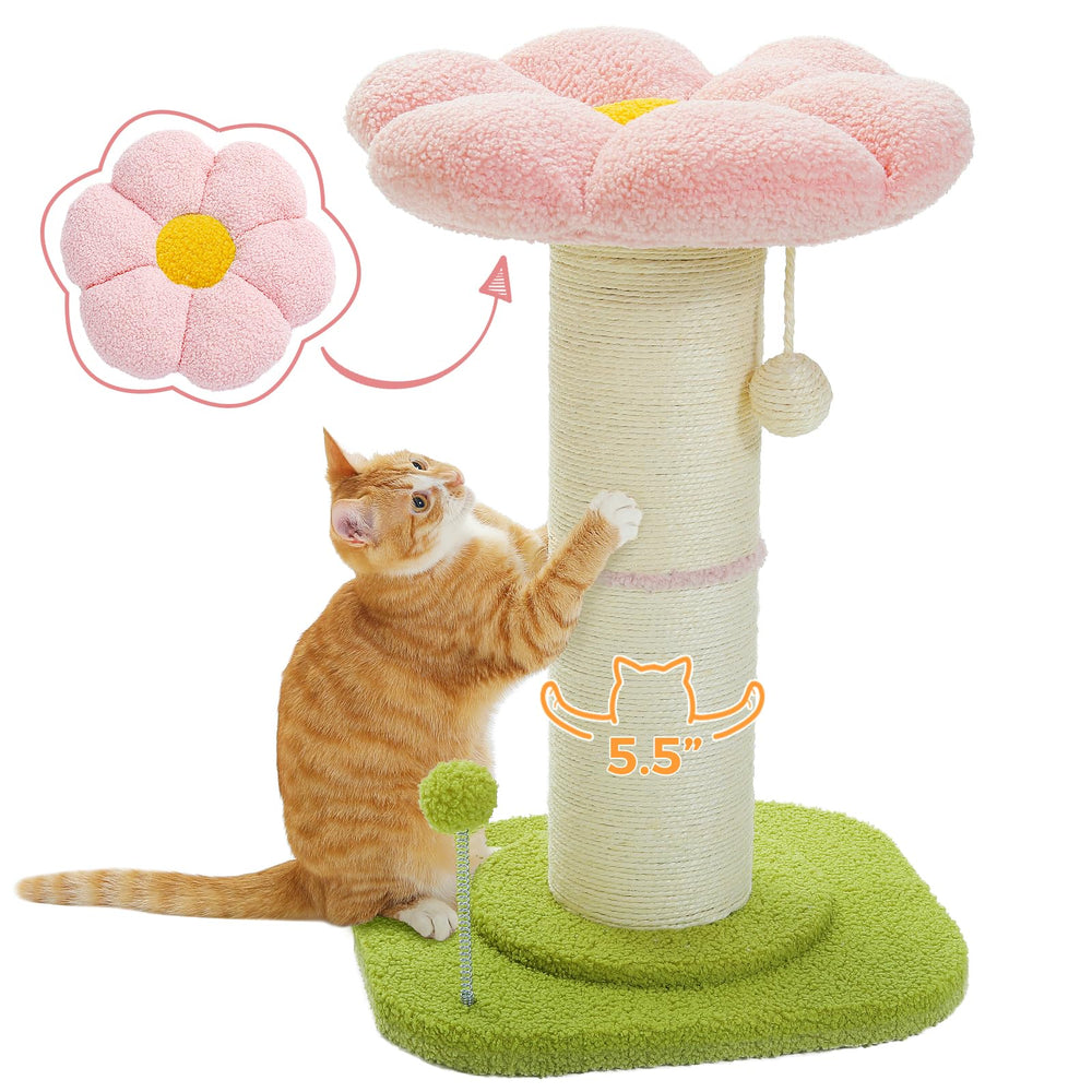 PEQULTI fleur-perchoir-chat rose : nid douillet pour sieste et repos.