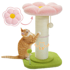 PEQULTI fleur-perchoir-chat rose : nid douillet pour sieste et repos.