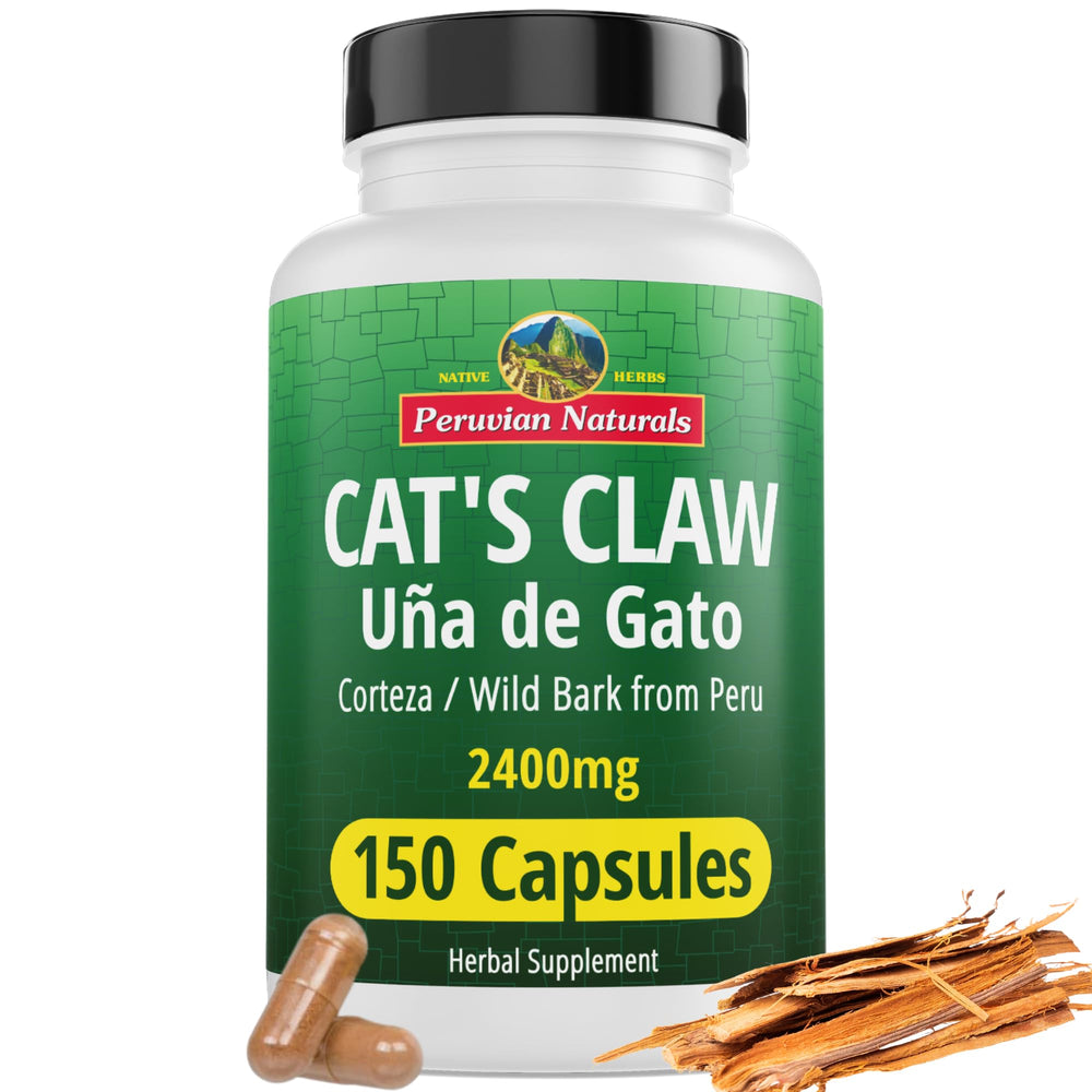 Peruvian Naturals Uña de Gato, capsules véganes faciles à avaler pour votre routine bien-être