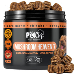 Pet Chef Nutrition: bouchées queue-de-dinde et champignons pour chiens, soutien immunitaire potentiel.