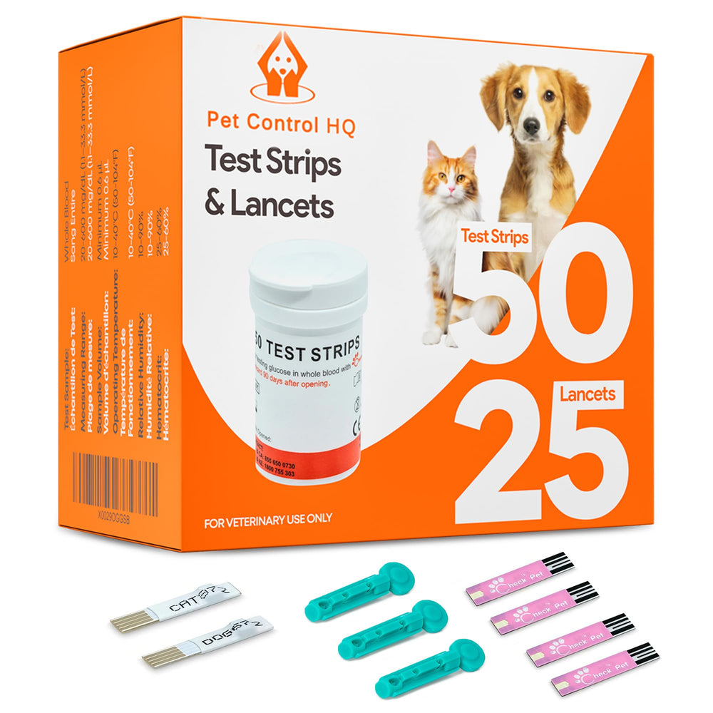 Pet Control HQ bandelettes glucose: lecture rapide et fiable à domicile.