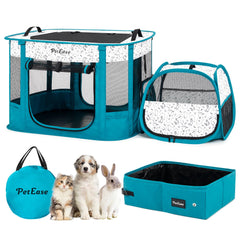 PetEase parc pour chat avec litière portable, hygiène facilitée et nettoyage simple.
