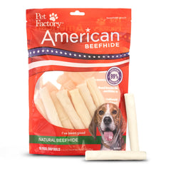 Pet Factory American Beefhide – rouleaux de 5 pouces favorisent une mastication saine