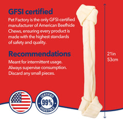 Pet Factory friandise peau-de-boeuf naturelle pour mâcher en douceur.