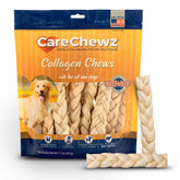 Pet Factory CareChewz baton braide collagene, 6-7 pouces, mastication durable et naturelle.