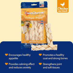 CareChewz Pet Factory : collagène boeuf, amélioration potentielle de la mobilité.