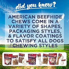 Gros plan sur les Chips Beefhide Pet Factory — texture naturelle et appétence boeuf.
