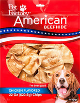 Pet Factory – emballage Chips peau de boeuf américaine, friandises durables pour chiens