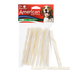 Pet Factory torsade boeuf americain 5 pouces pour nettoyer les dents et rafraîchir l’haleine