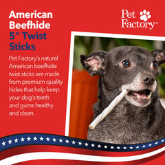 Pet Factory torsade boeuf americain dix pièces pour mâcher en toute sécurité et satisfaction